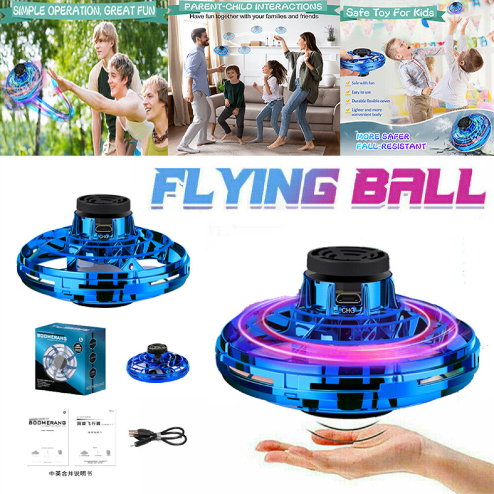 FlySpin™ LED Flying Spinner Ball – USB Rechargeable Boomerang Toy