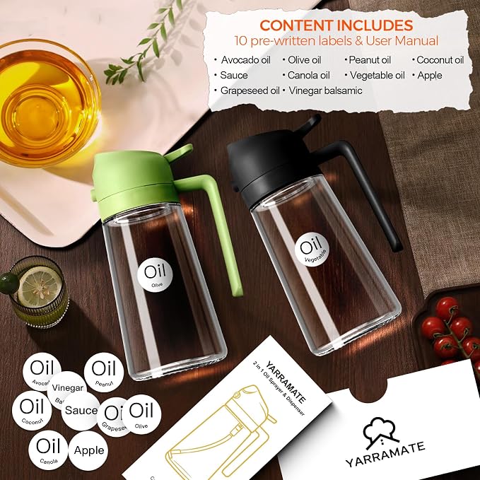 Olivora™ 2-in-1 Glass Oil Sprayer & Dispenser image 2