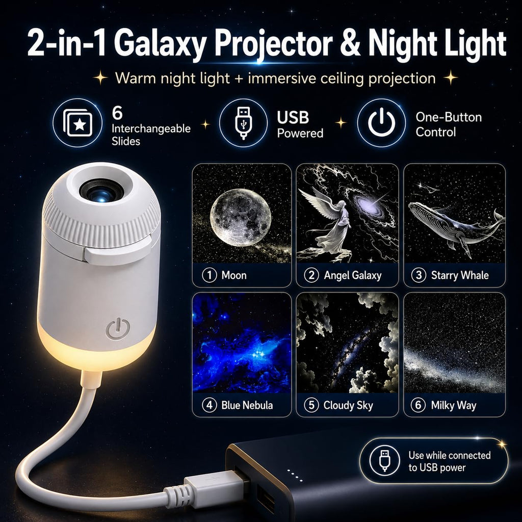 USB Galaxy Star Projector Light With Flexible Gooseneck