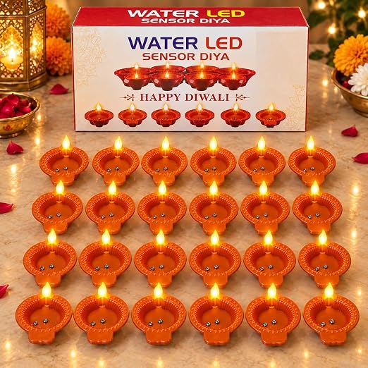 Diwali Decor Sensor Diya Lights - Pack of 24 image 1