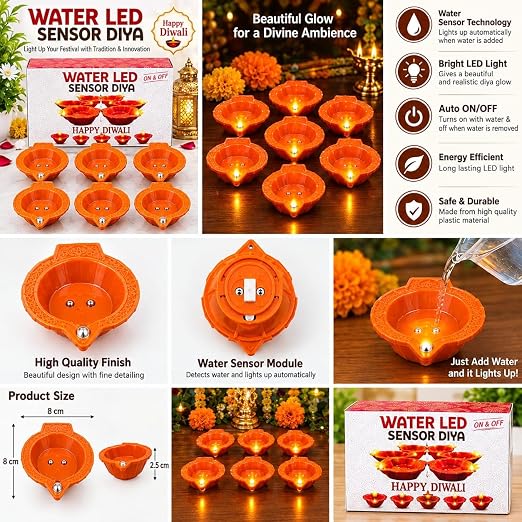 Diwali Decor Sensor Diya Lights - Pack of 24