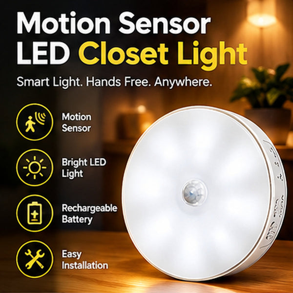 Motion Sensor Closet Lights – LED Puck Lights (Pack of 2)