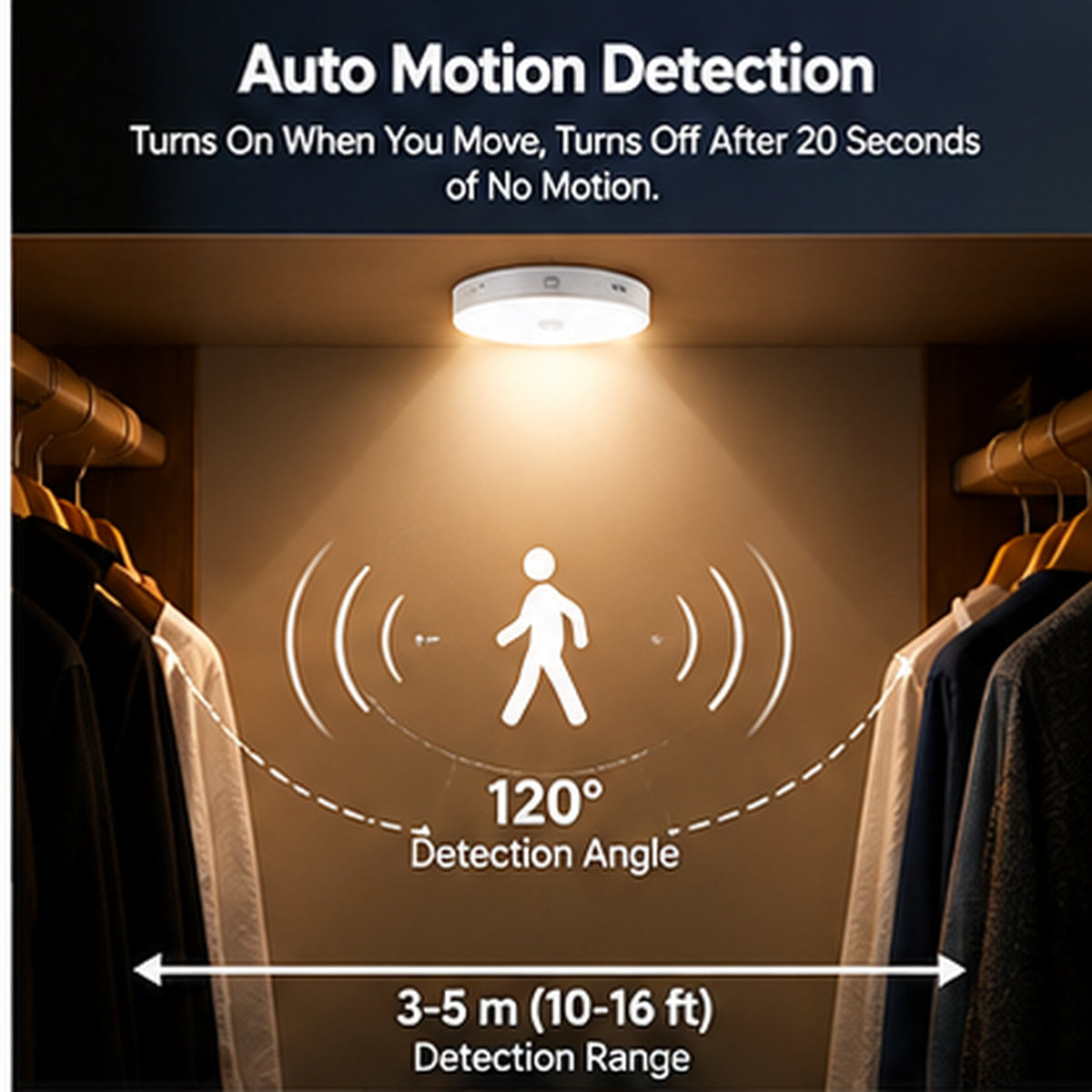 Motion Sensor Closet Lights – LED Puck Lights (Pack of 2) image 4
